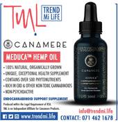 Meduca Hemp Oil -  https://www.canamere.com/trendmilife  Canamere's flagship product Meduca™ is a 100% natural, organically grown, concentrated extract rich in non-toxic cannabinoids & amazing nutritional Terpenes, Flavonoids, Enzymes, Ketones, Vitamins,