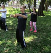 The Dragons practising stand like a tree chi kung