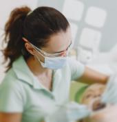 Orthodontist with patient