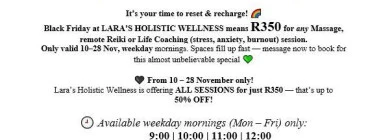 Black Friday Specials - insane discounts - too good to miss! Northcliff Reiki