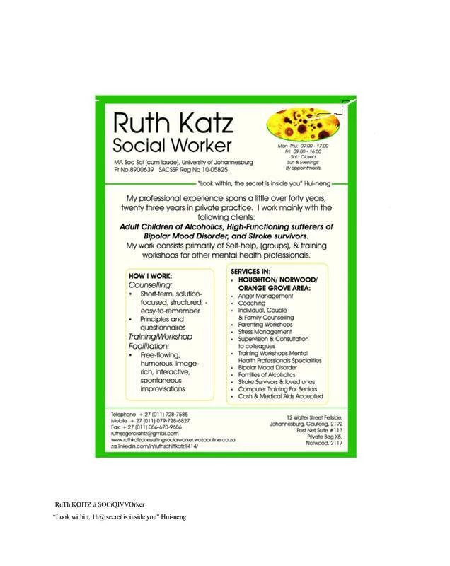 Ruth Katz Consulting Social Worker